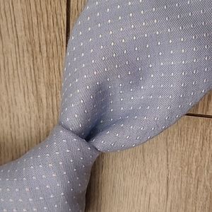 SUITSUPPLY Light Blue Dotted Pattern Skinny Silk Cotton Mens Tie